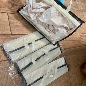 Beige and Black Storage Bag Set